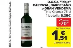Carrefour Market D.o.ca. "rioja" carrizal, bardesaño o gran vendema oferta