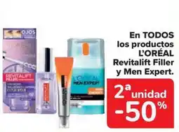 Carrefour Market L'ORÉAL En todos los productos revitalift filler y men expert. oferta