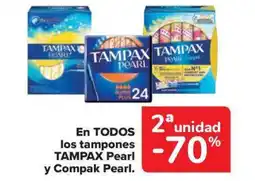 Carrefour Market TAMPAX En todos los tampones pearl y compak pearl. oferta