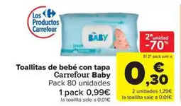 Carrefour Market Toallitas de bebé con tapa Carrefour Baby oferta