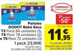 Carrefour Market DODOT Pañales Bebé Seco oferta