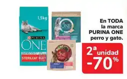 Carrefour Market PURINA ONE En toda la marca perro y gato. oferta