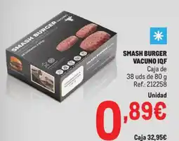 Makro Smash burger vacuno iqf oferta