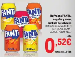 Makro FANTA Refresco regular y zero, surtido de sabores oferta