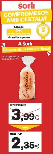 Sorli FRIPAN Pa burger vidre oferta