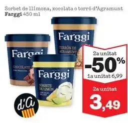 Sorli FARGGI Sorbet de llimona, xocolata o torró d'Agramunt oferta
