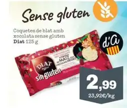 Sorli DIAT Coquetes de blat amb xocolata sense gluten oferta
