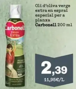 Sorli CARBONELL Oli d'oliva verge extra en esprai especial per a planxa oferta