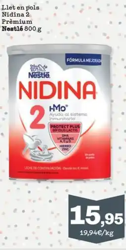 Sorli NESTLE Llet en pols Nidina 2 Prémium oferta
