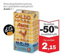 Sorli ANETO Brou de pollastre baix en salo pollastre amb pernil oferta