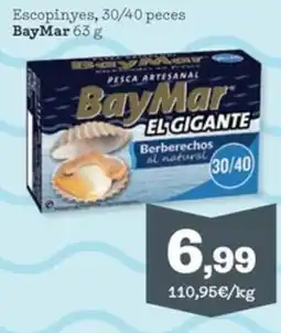 Sorli BAYMAR Escopinyes, 30/40 peces oferta