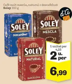 Sorli SOLEY Cafè molt mescla, natural o descafeïnat oferta