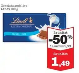 Sorli LINDT Xocolata amb llet oferta