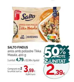 Condis SALTO FINDUS arròs amb pollastre Tikka Masala oferta