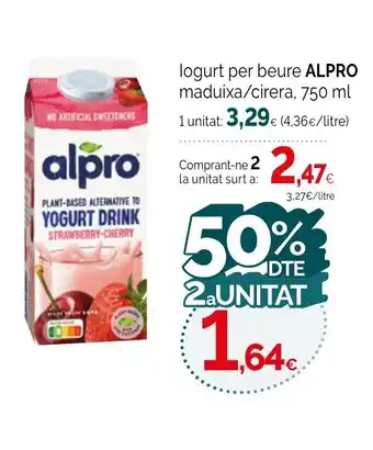 Condis ALPRO Iogurt per beure maduixa/cirera oferta
