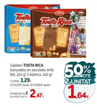 Condis TOSTA RICA Galetes banyades en xocolata amb llet oferta