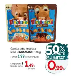 Condis MINI DINOSAURUS Galetes amb xocolata oferta