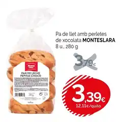 Condis MONTESLARA Pa de llet amb perletes de xocolata oferta