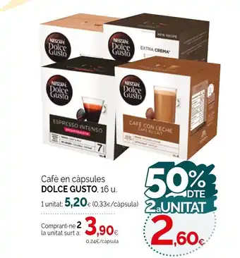 Condis DOLCE GUSTO Cafè en càpsules oferta