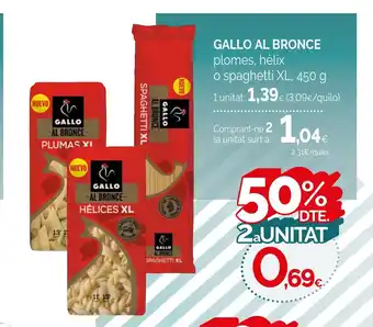 Condis GALLO AL BRONCE plomes, hèlix o spaghetti XL oferta