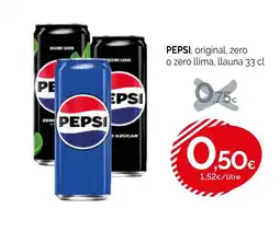 Condis PEPSI, original, zero o zero llima, llauna oferta