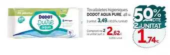 Condis DODOT AQUA PURE Tovalloletes higièniques oferta