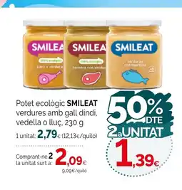 Condis SMILEAT Potet ecològic verdures amb gall dindi, vedella o lluç oferta