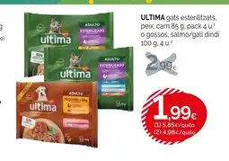 Condis ULTIMA gats esterilitzats, peix, carn oferta
