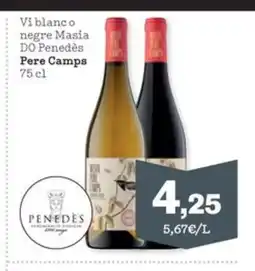 Sorli PERE CAMPS Vi blanco negre Masia DO Penedès oferta