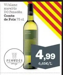 Sorli COMTE DE FOIX Vi blanc xarel·lo DO Penedès Comte oferta
