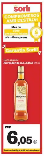 Sorli MERCADER DE LAS INDIAS Rom anyenc oferta