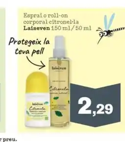 Sorli LAISEVEN Esprai o roll-on corporal citronel·la oferta