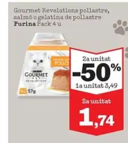 Sorli PURINA Gourmet Revelations pollastre, salmó o gelatina de pollastre oferta