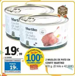 E.Leclerc Martiko - 2 muslos de pato en confit oferta