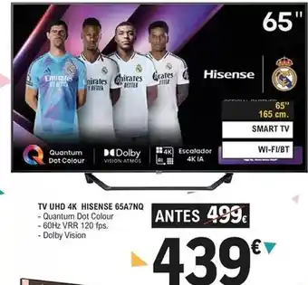 E.Leclerc Hisense - tv uhd 4k 65a7nq oferta
