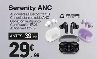 E.Leclerc Serenity anc auriculares bluetooth 5.3 oferta