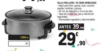 E.Leclerc Orbegozo - olla paellero pz 3090 oferta