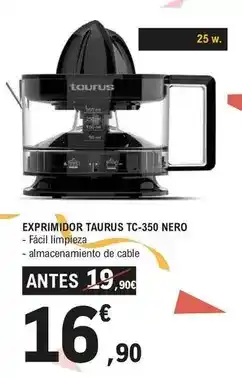 E.Leclerc Taurus - exprimidor tc-350 nero oferta