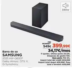 El Corte Inglés Samsung - barra de so oferta