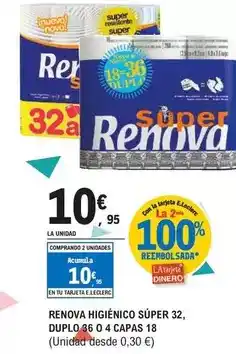E.Leclerc Renova - renova higienico súper 32, duplo46 0 4 caps 18 oferta