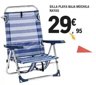 E.Leclerc Silla playa baja mochila rayas oferta