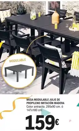 E.Leclerc Mesa modulable julie de propileno imitacion madera oferta