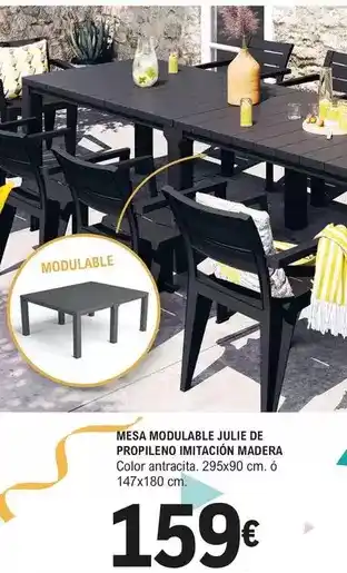 E.Leclerc Mesa modulable julie de propileno imitacion madera oferta