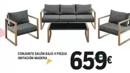 E.Leclerc Conjunto salón bajo 4 piezas imitación madera oferta