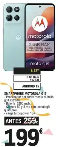 E.Leclerc Motorola - smartphone g15 oferta
