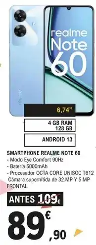 E.Leclerc Realme - smartphone note 60 oferta