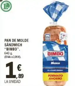 E.Leclerc "BIMBO" Pan de molde sandwich oferta
