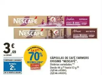 E.Leclerc "NESCAFÉ" Cápsulas de café farmers origins oferta