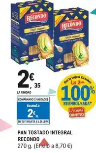 E.Leclerc Recondo - pan tostado integral oferta