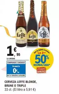 E.Leclerc Leffe - cerveza blonde/ brune o triple oferta